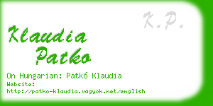 klaudia patko business card