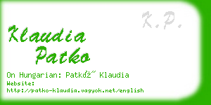 klaudia patko business card
